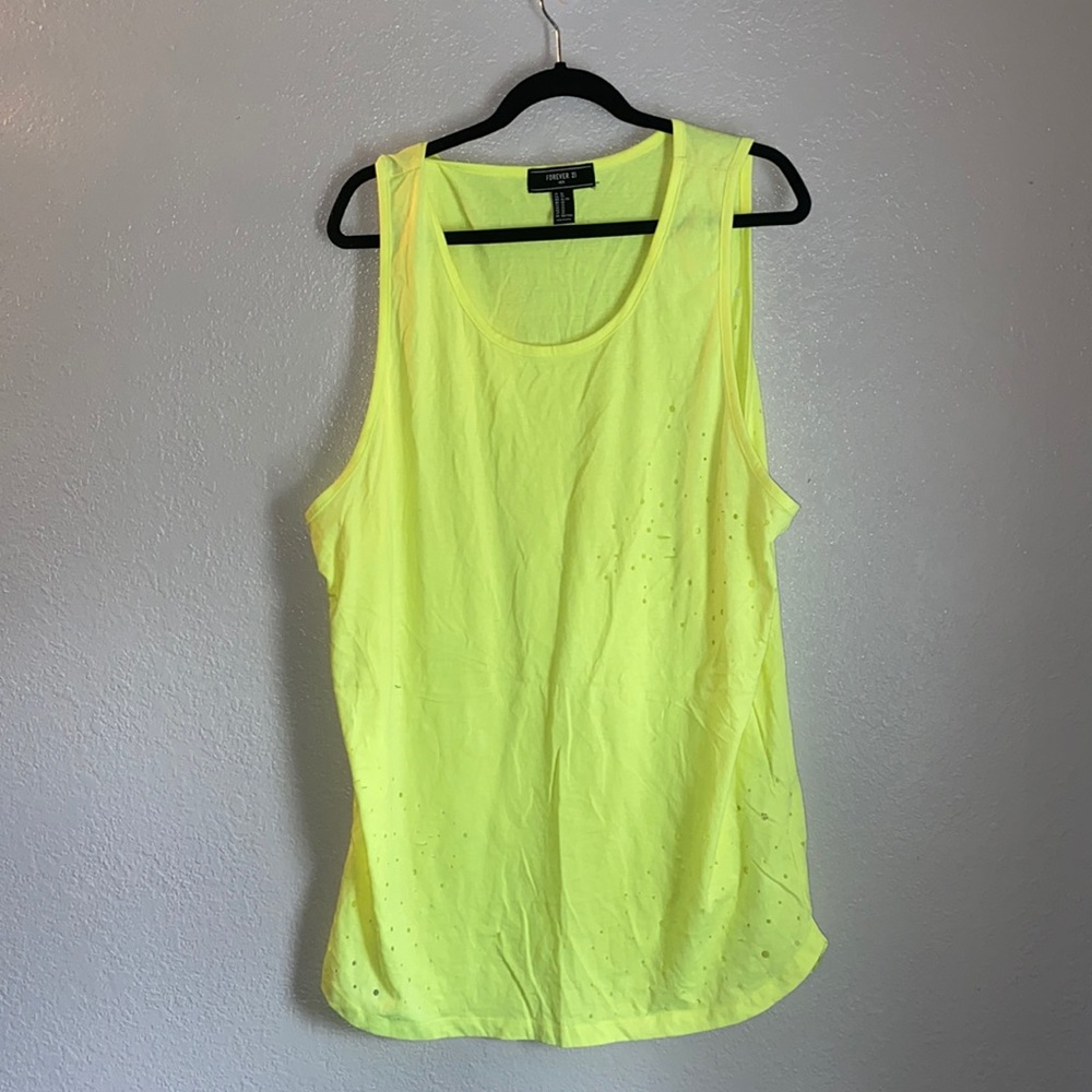 Forever 21 Distressed Neon Tank